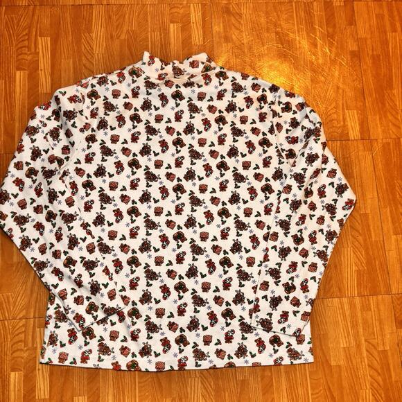 Holly Time Vintage Christmas Turtleneck Teddy Bear Print Sweater Large - Picture 5 of 6